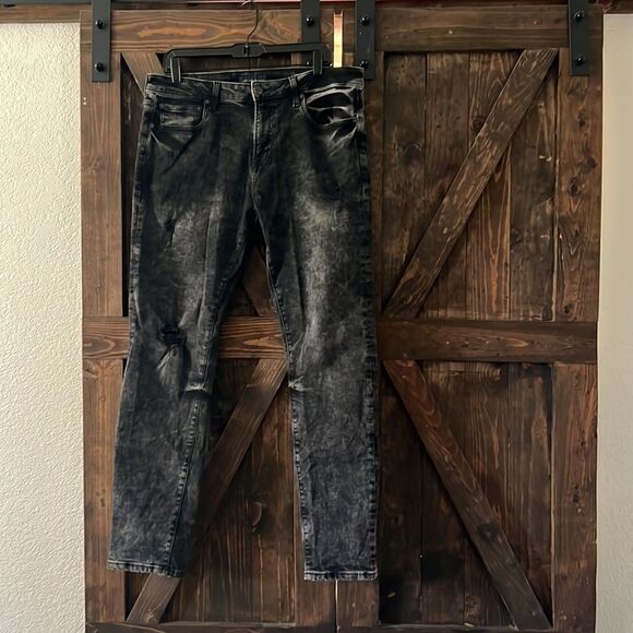 🌟 Host Pick 🌟 Aeropostale skinny stoned acid distressed jeans washed 34x32 - Picture 1 of 13